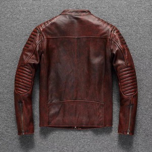Veste de baseball en cuir véritable noir de haute qualité, personnalisée, avec col montant et logo frontal pour hommes - Product Image 4