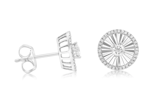 Jai Balaji Diamond <b>Cute</b> Style Women's Gold/Silver Plated Stud <b>Earrings</b> for Wedding Engagement Party Occasions - Product Image 2
