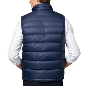 Gilet matelassé sans manches pour homme, léger, zippé, pour l'hiver, décontracté, pour l'extérieur, bleu, sur mesure, taille XL - Product Image 3