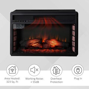 Insert de chauffage électrique moderne pour foyer, avec effet de flamme LED, style encastré, pour usage domestique, sans livraison le week-end - Product Image 4