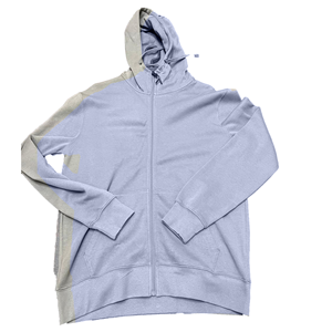 Veste polaire à capuche pour homme, couleur unie, fermeture éclair, style décontracté, pour l'automne, manches classiques, mélange de polyester et de coton - Product Image 1