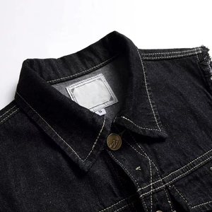 Gilet en cuir et jean pour homme, tendance, grande taille, avec poches avant, OEM, faible MOQ, sans manches, respirant, pour l'hiver - Product Image 4