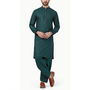 <b>Men</b> Classic Shalwar Kameez Set Long <b>Kurta</b> Comfortable Shalwar Breathable Fabric Traditional Clothing - Product Image 1