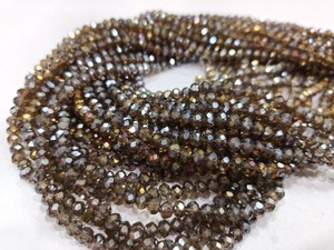 Perles de quartz fumé brun hydro AB mystique, facettées en rondelle, 6 mm, brin de 15 pouces - Product Image 5