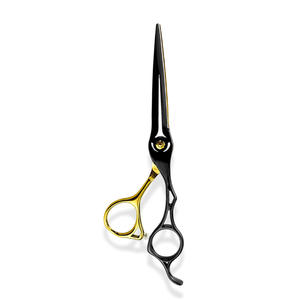 Ciseaux de barbier professionnels japonais de haute qualité pour droitiers, en acier inoxydable 4Cr13, manches en céramique, noir et or, pour salon de coiffure - Product Image 6