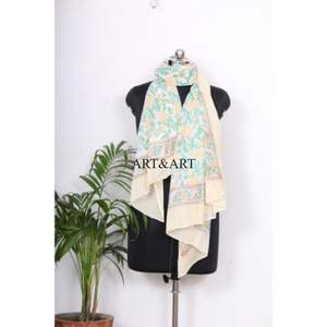 Pareos de algodón personalizados al por mayor, 100% algodón pintado a mano, tela de pareo con diseño floral impreso - Product Image 2