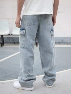 Pantalon Jean Baggy Homme Tendance Streetwear Délavé à l'Acide avec Logo Personnalisé – Vente en Gros - Product Image 3