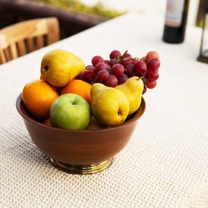Bol à fruits en teck de qualité supérieure avec détails peints à la main - Vente en gros - Product Image 3