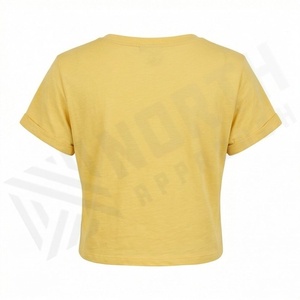 Camiseta Corta Personalizada de Talla Grande para Mujer, Ajustada, de Algodón, Diseño de Moda, Ropa Urbana - Product Image 2