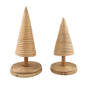 Sapin de Noël rustique élégant, décorations de Noël en rotin, décoration de maison écologique pour les fêtes, vente en gros depuis l'usine du Vietnam - Product Image 2