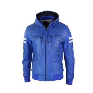 Veste en cuir pour homme, style motard, avec fermeture éclair, personnalisable avec logo, fabriquée en usine. - Product Image 1