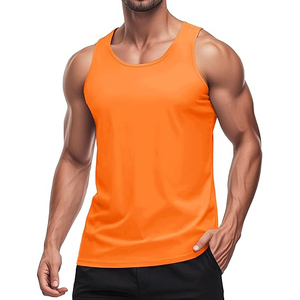 Camiseta deportiva sin mangas para hombre, de algodón elástico transpirable con spandex, para entrenamiento muscular. - Product Image 1