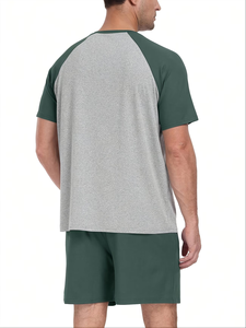 Men's Summer Pajama Set Casual Lightweight Printed Short Sleeve Crew Neck Graphic T-Shirt Shorts Men's Casual Wear Set Sleep set - Product Image 5