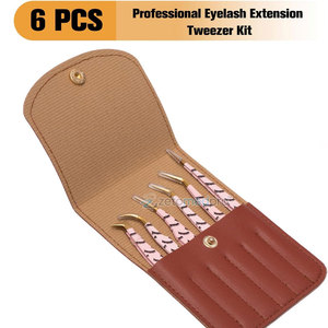 Pinces à cils en acier inoxydable de qualité salon pour extensions, pinces à cils professionnelles pour styles d'extensions classiques - Product Image 2
