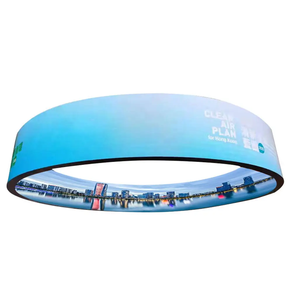 Shenzhen P3 P4 P5 P6 Indoor Outdoor Circular Curv Curved LED Video Wall Advertising Full Color Flexible LED Display Video Wall