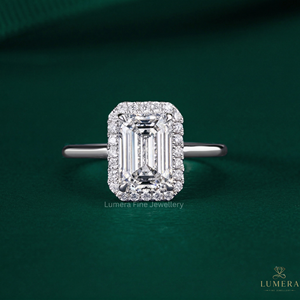 Anillo de Diamantes de Corte Esmeralda y Redondo, Color D, Claridad VVS2, Oro Sólido de 9k, 10k, 14k, 18k, Anillo de Compromiso Moderno, Joyería Fina Única, Regalo - Product Image 1