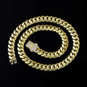 Collar de Plata de Ley con Diamantes Cultivados en Laboratorio para Hombre, Estilo Hip Hop, Chapado en Oro, Lujoso, Brillante y de Primera Calidad - Product Image 1