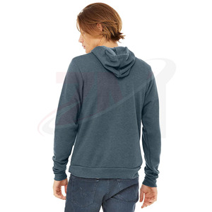 ผู้ผลิตขายส่งเสื้อฮู้ดดี้โอเวอร์ไซส์แบบกำหนดเอง ผ้าฝ้ายผสม 350 แกรม บุขนด้านใน แบบถัก ดีไซน์เรียบ - Product Image 3