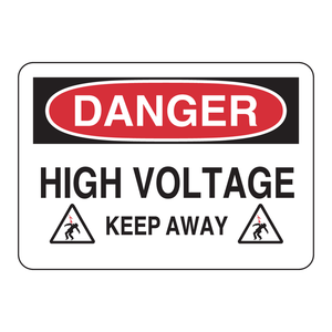 Panneau de signalisation de sécurité - Danger Haute Tension - Restez Éloignés - Avertissement de Danger Électrique en PVC pour Zones de Travail - Product Image 3