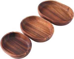 Tazón de madera de acacia de diseño elegante, hecho a mano, de estilo minimalista, para servir comida, regalo, artesanía en madera, tazones decorativos - Product Image 4