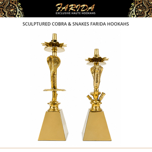 Chicha Farida de Luxe de Qualité Supérieure, Design Attrayant, en Laiton Massif Sculpté Cobra et Serpents, Chichas de Table Farida - Product Image 4