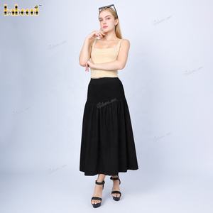 Lady Long Bow Top Honeycomb Smocked Pale Khaki Transpirable Ecológico Cuello de doble capa - Product Image 2