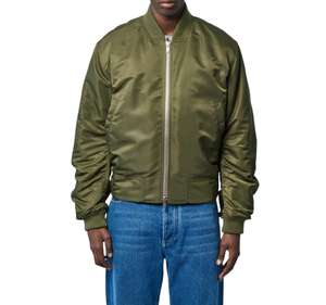 <b>Men</b> Nylon Satin Bomber <b>Jacket</b> Plain Waterproof MA1 <b>Flight</b> <b>Jacket</b> Wholesale Casual Winter Coat - Product Image 1