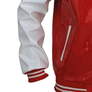 Veste universitaire pour homme en cuir PVC respirant, nouvelle mode, haute qualité - Veste d'hiver imperméable style Letterman surdimensionnée à boutons - Product Image 3
