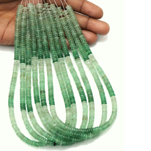 Perles plates rondes en quartz vert naturel |   Vente en gros de mèches de 15 pouces | Perles de pierres précieuses lisses | Fournitures pour la fabrication de bijoux - Product Image 1