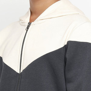 Unisex Color Blocking Tracksuit Full <b>Zip</b> <b>Hooded</b> Sweatshirt With Side Pockets Regular Fit Polyester Cotton Autumn Wear - Product Image 5