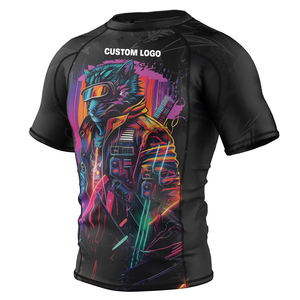 Camiseta de Manga Corta de Secado Rápido, Ecológica, Cómoda y de Excelente Calidad, con Spandex y Poliéster, para FIGHT CAGE, Precio al por Mayor - Product Image 1