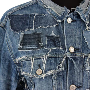 Customizable Women's Blue Denim Jacket Breathable Cotton Spandex Stylish Long Sleeve with Big Pockets Blazer Coat for Women - Product Image 5