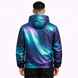 Custom Logo <b>Men</b> Hooded Windbreaker <b>Jacket</b> Sublimation Printing Lightweight Zip Up Streetwear Thermochromic OEM <b>men's</b> <b>jackets</b> - Product Image 2