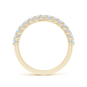 Luxury <b>Emerald</b> Cut Lab Grown Diamond Half Eternity Wedding Band Stackable Anniversary <b>Ring</b> in 10K 14K 18K Gold 925 935 <b>Silver</b> - Product Image 3