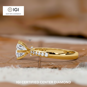 IGI Certified 1.20 CTW Round Lab Grown Diamond Eternity Band <b>Ring</b> in 14K 18K Solid Gold Classic <b>Solitaire</b> Engagement <b>Ring</b> - Product Image 2