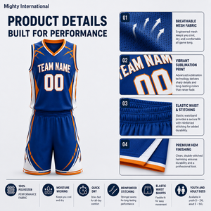 Ensemble de maillots de basket-ball réversibles personnalisables, maille respirante, uniforme d'équipe sublimé pour hommes, nom et numéro personnalisés disponibles, XXXL - Product Image 3