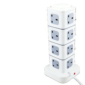 Interruptor de Sobrecarga Vertical Universal, Protección Contra Sobretensiones, Enchufe Multi-Puerto USB 2026 para Uso en Oficina y Hogar, Compatible con EU/UK/AU 10A CN - Product Image 1