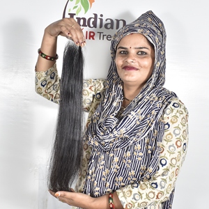 Extensiones de cabello humano indio liso 2x2 HD, alineadas con la cutícula, con doble trama, baratas, procesadas químicamente, para mujer - Product Image 2