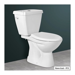Toilette murale indienne deux pièces en céramique de couleur blanche de qualité supérieure avec double chasse d'eau et désodorisation intelligente - Product Image 3