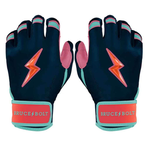 OEM Bruce Bolt <b>Baseball</b> Sports Batting Gloves Lightning Padded Knit Fabric Hook And Loop Closure Unisex Training Glove Supplier - Product Image 1