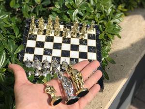 Caja de Ajedrez de Latón Premium, Tablero Clásico, Diseño Plegable Ecológico, Regalo Educativo para Niños, Decoración para el Hogar/Oficina - Product Image 2