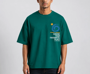 Camiseta Oversize de Algodón 100% Tejido Grueso 240 GSM con Hombros Caídos y Estampado Gráfico Ecológica para Hombre, Venta al por Mayor Directa de Fábrica - Product Image 2