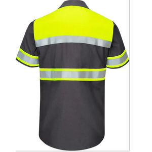 Camisetas de Trabajo de Manga Corta Reflectantes e Impermeables de Alta Visibilidad, Ropa de Seguridad de Algodón y Poliéster, la Mejor Ropa de Trabajo Plateada FR - Product Image 2