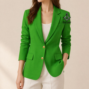 Chaqueta Blazer Personalizada HMR Verde Bordada con el Logo de Alpha Kappa para Mujeres de la Hermandad |   Blazer Personalizado con Bordado de Alpha Kappa Soror para Mujer - Product Image 1