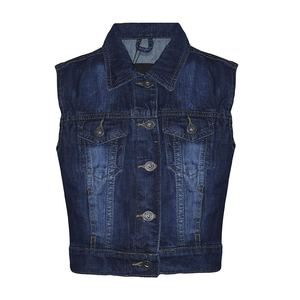 Chaleco Vaquero de Algodón para Mujer al por Mayor, con Logotipo Personalizado, Sin Mangas, Ideal para Boutiques, MOQ Bajo, Marca Privada - Product Image 6