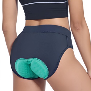 Shorts de cyclisme ajustés pour femmes, anti-humidité, avec rembourrage 3D et inserts en gel vert, longueur courte, en Spandex et Nylon - Product Image 1