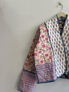 Cotton Hand Block Print One Size <b>Jacket</b> For <b>Women</b> Gift For Her Reversible Coat - Product Image 3