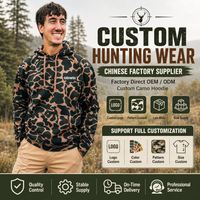 Sweat-shirt à capuche pour homme avec logo personnalisé, 500 g/m², tactique d'extérieur, camouflage Real Tree Old School Duck, pour la chasse, coupe ample
