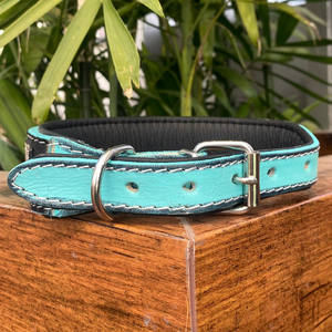 New Products 2024 Padded Genuine Cow Leather <b>Dog</b> <b>Collars</b> Luxury Designer Heavy Duty Hand Tooled Leather Adjustable Pet <b>Collars</b> - Product Image 2