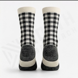 Crew Socks Plaid Pattern Breathable Knitted Adult Casual Daily Wear Standard Thickness - Product Image 2